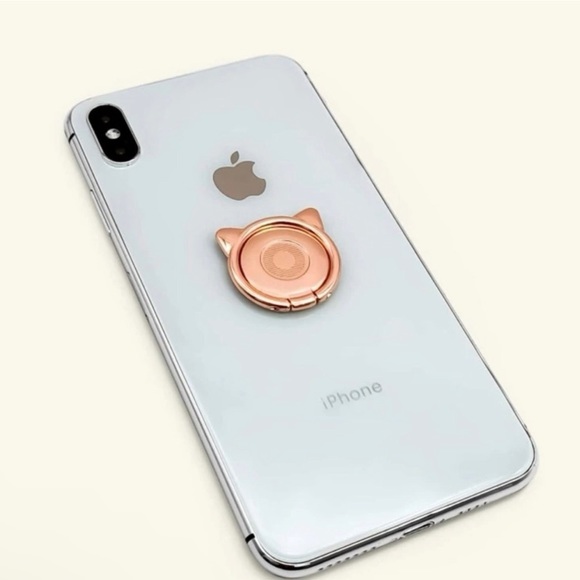 Rose Gold Cat Ear Phone Holder Ring - Picture 3 of 3